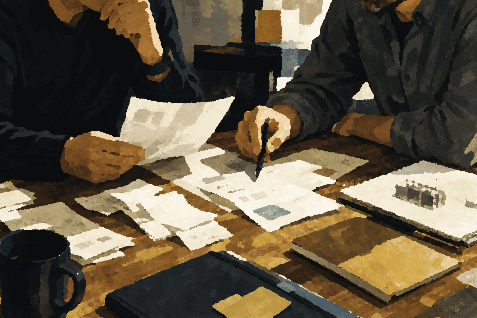 Operators review infrastructure notes, equipment, and validation evidence before approving a change.