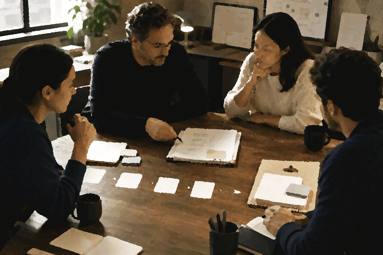 A team turns a conversation into a reviewed artifact and a prepared next step.